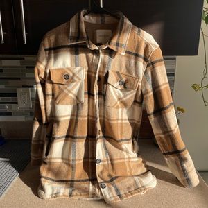 Thread & Supply / S Oversized Brown Plaid Shacket